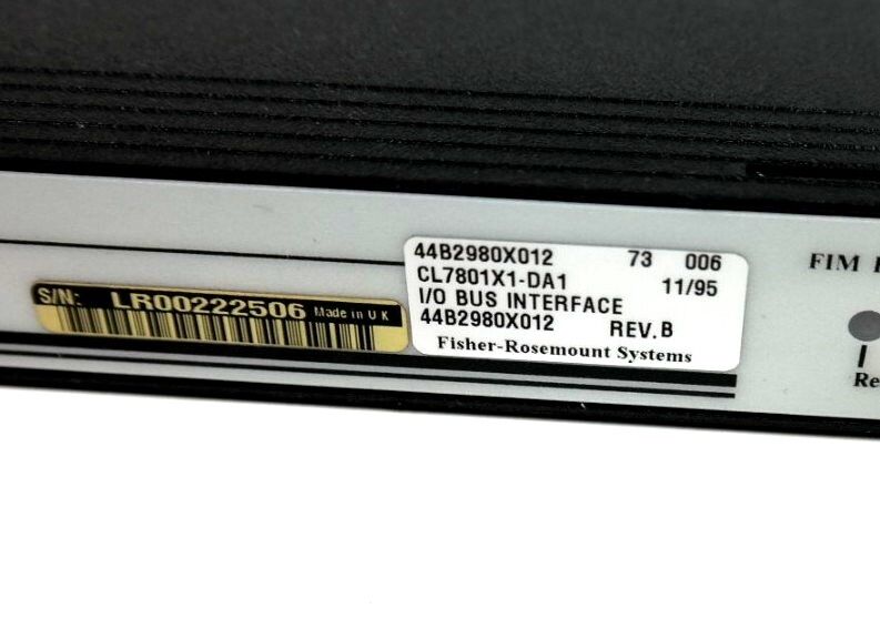 FISHER-ROSEMOUNT CL7801X1-B1 I/O BUS I/F 44B2858X012 W/ CL7801X1-DA1 MODULE