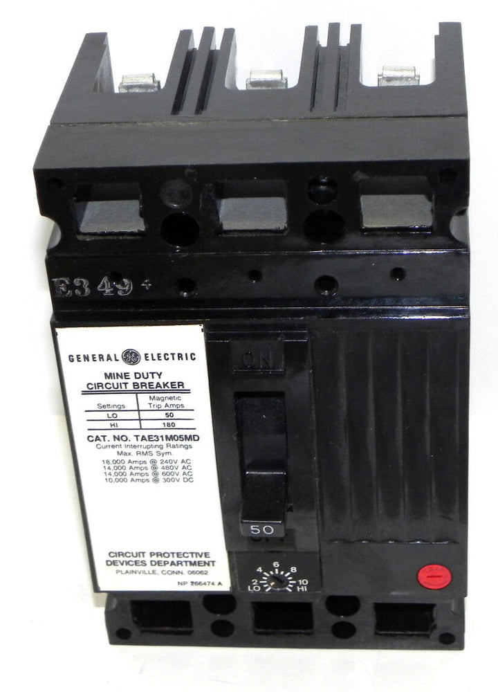 GENERAL ELECTRIC TAE31M05MD CIRCUIT BREAKER 50AMP 3POLE 600VAC