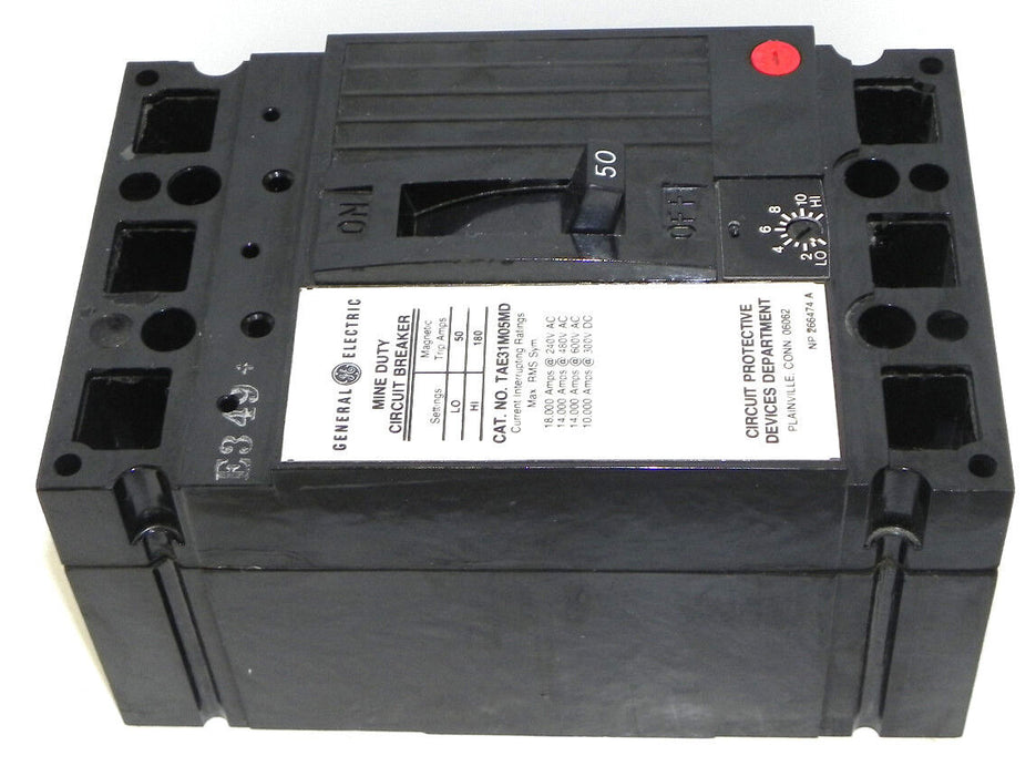 GENERAL ELECTRIC TAE31M05MD CIRCUIT BREAKER 50AMP 3POLE 600VAC