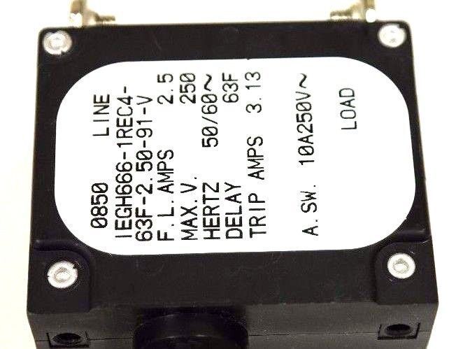 NEW AIRPAX IEGH666-1REC4-63F-2.50-91-V BREAKER IEGH666-1REC4 2.5AMP