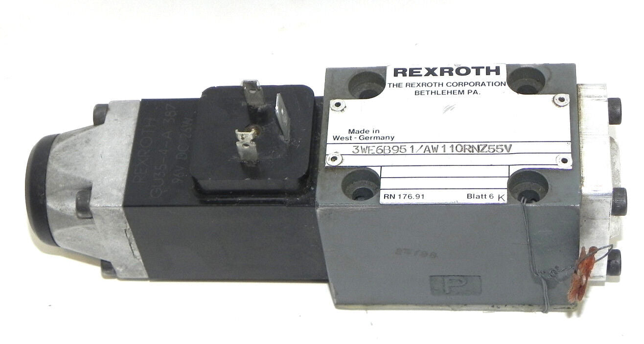 REXROTH 3WE6B951/AW110RNZ55V DIRECTIONAL VALVE 3WE6B951