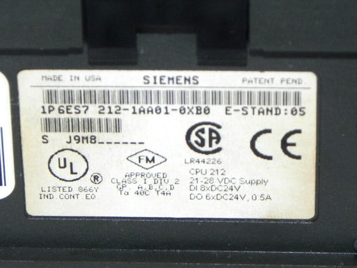 SIEMENS 6ES7-212-1AA01-0XB0 SIMATIC S7-200, 6ES72121AA010XB0 CPU 212, 21-28 VDC