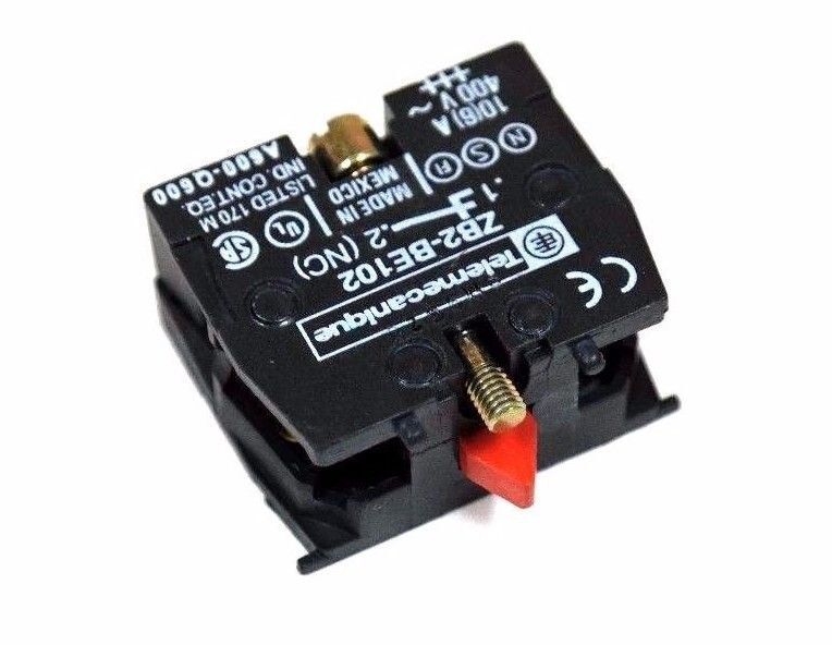 LOT OF 9 NEW TELEMECANIQUE ZB2BE102 CONTACT BLOCK 10AMPS, 600V