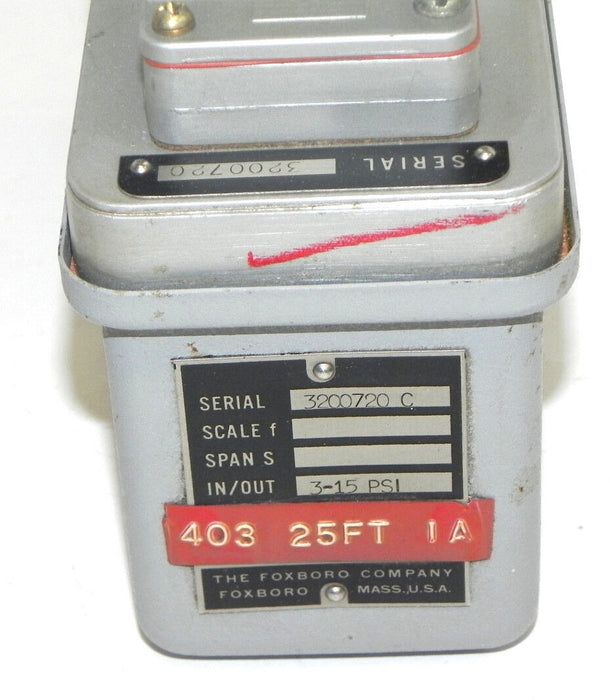 FOXBORO 557 SQUARE ROOT EXTRACTOR IN/OUT 3-15 PSI, 403 25FT 1A