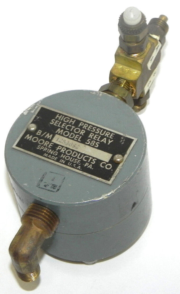 MOORE PRODUCTS MODEL 58S HIGH PRESSURE SELECTOR RELAY B/M 12530S2