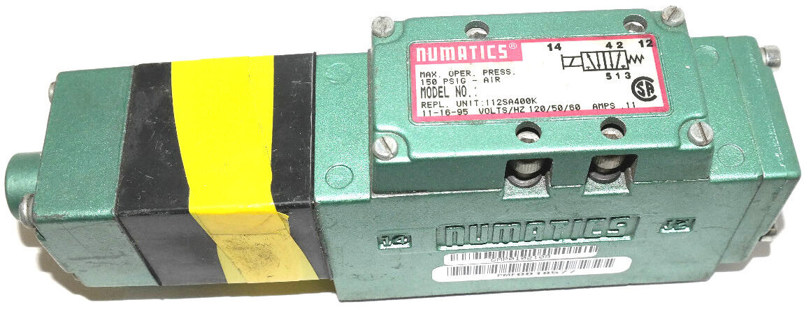 NUMATICS I12SA400K ISO VALVE ASSEMBLY 120 V 50/60 HZ 11 AMPS 150 PSIG AIR