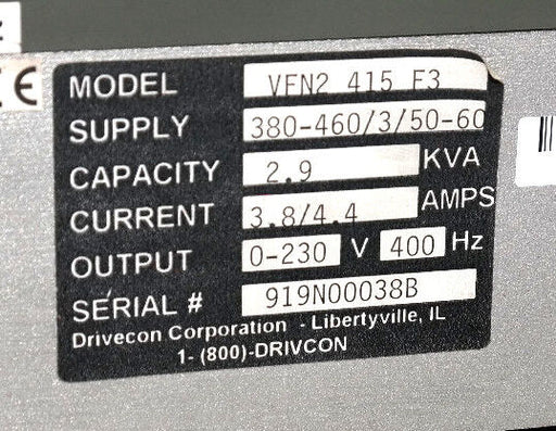 DRIVECON N2 SERIES VFN2-415-F3 DRIVE VFN2415F3 440V 1.5KW