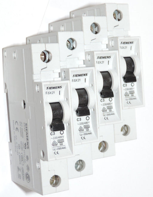 LOT OF 4 SIEMENS 5SX2 C3 CIRCUIT BREAKER 5SX2C3