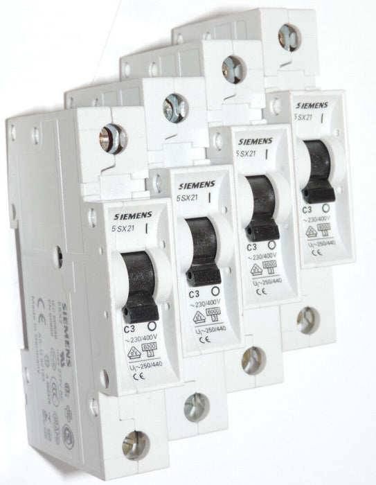 LOT OF 4 SIEMENS 5SX2 C3 CIRCUIT BREAKER 5SX2C3
