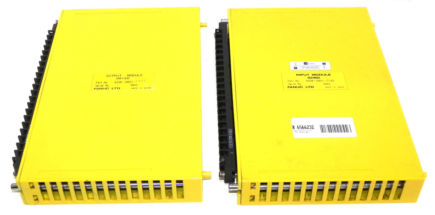 LOT OF 2 FANUC INPUT AND OUTPUT MODULES A03B-0801-C117, A03B-0801-C125