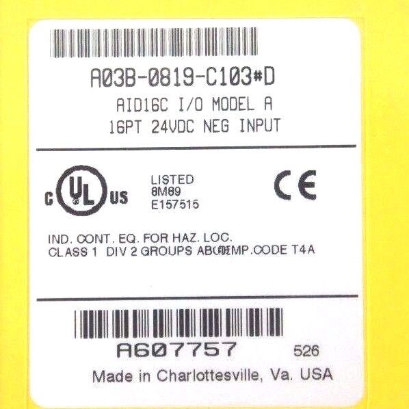 NEW FANUC A03B-0819-C103#D AID16 I/O MODEL A 16PT 24VDC NEG INPUT