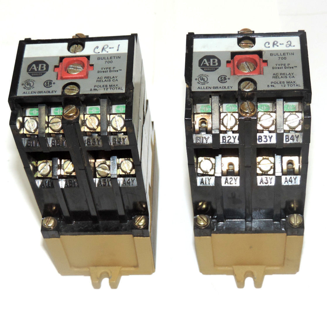 LOT OF 2 ALLEN BRADLEY 700-P440A1 NEMA CONTROL RELAYS SERIES B 700P440A1