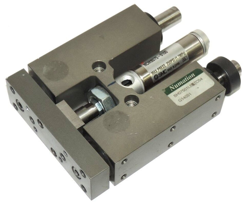 NUMATICS SH07501LB1ZCS4 SH SERIES LINEAR SLIDE WITH SMC NCMB075-0100 CYLINDER