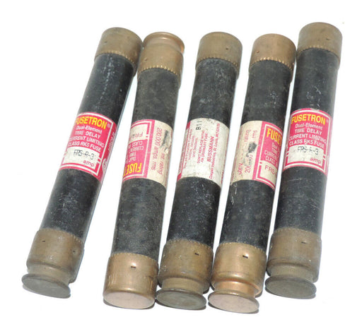 LOT OF 5 BUSSMANN FUSETRON FRS-R-3 DUAL-ELEMENT FUSES FRSR3