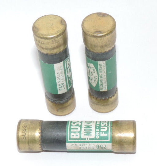 LOT OF 3 BUSSMANN NON 40 ONE-TIME FUSES NON40, 250V