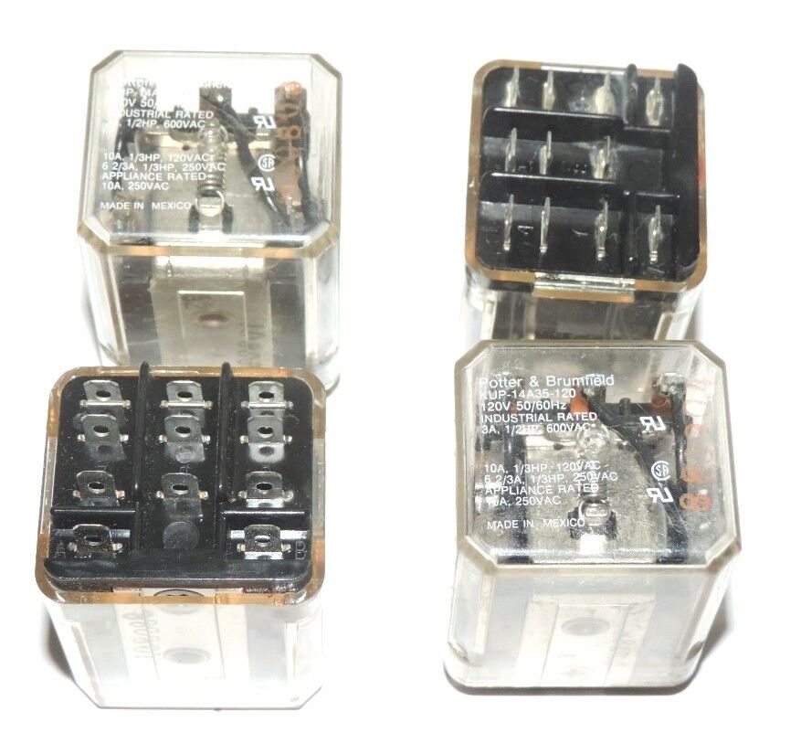 LOT OF 4 POTTER & BRUMFIELD KUP-14A35-120 RELAYS KUP-14A35120
