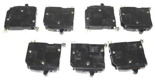 LOT OF 7 SQUARE D TIPO QOB, CIRCUIT BREAKERS, 20 AMP, 120/240 VAC