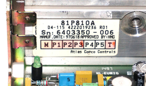 ATLAS COPCO 81P810A TENSOR A POWER BOARD 50P810A REV. 1