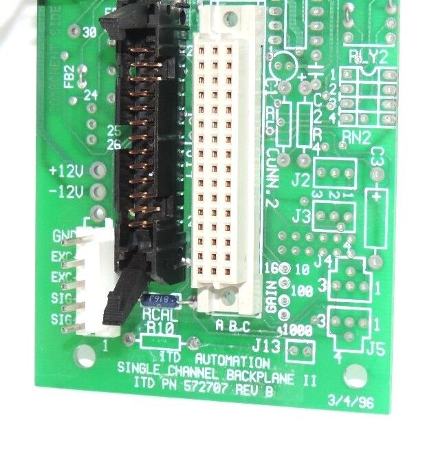 ITD AUTOMATION SINGLE CHANNEL BACKPLANE II, ITD P/N: 572707 REV. B
