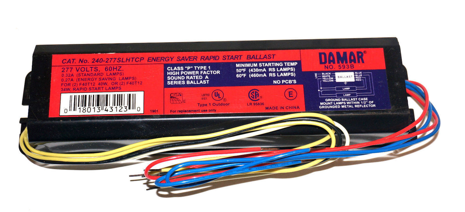 LOT OF 3 NEW DAMAR 240-277-SLH-TCP RAPID START BALLAST NO. 593B 240-277SLHTCP