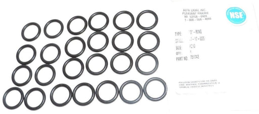 LOT OF 24 NEW ALFA LAVAL STYLE: 17-17-U25 O-RINGS SIZE: #210 PART NO. 751743