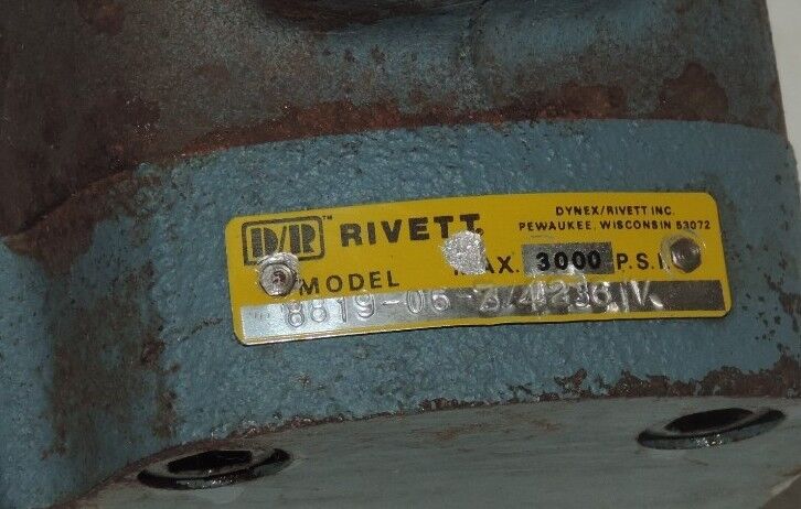DYNEX/RIVETT 8819-06-Z/4236/V HYDRAULIC VALVE MAX. 3000 P.S.I.