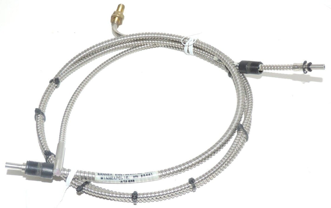 LOT OF 2 BANNER IA1.53SMTA FIBER OPTIC CABLES OPPOSED MODE GLASS 3FEET IA153SMTA