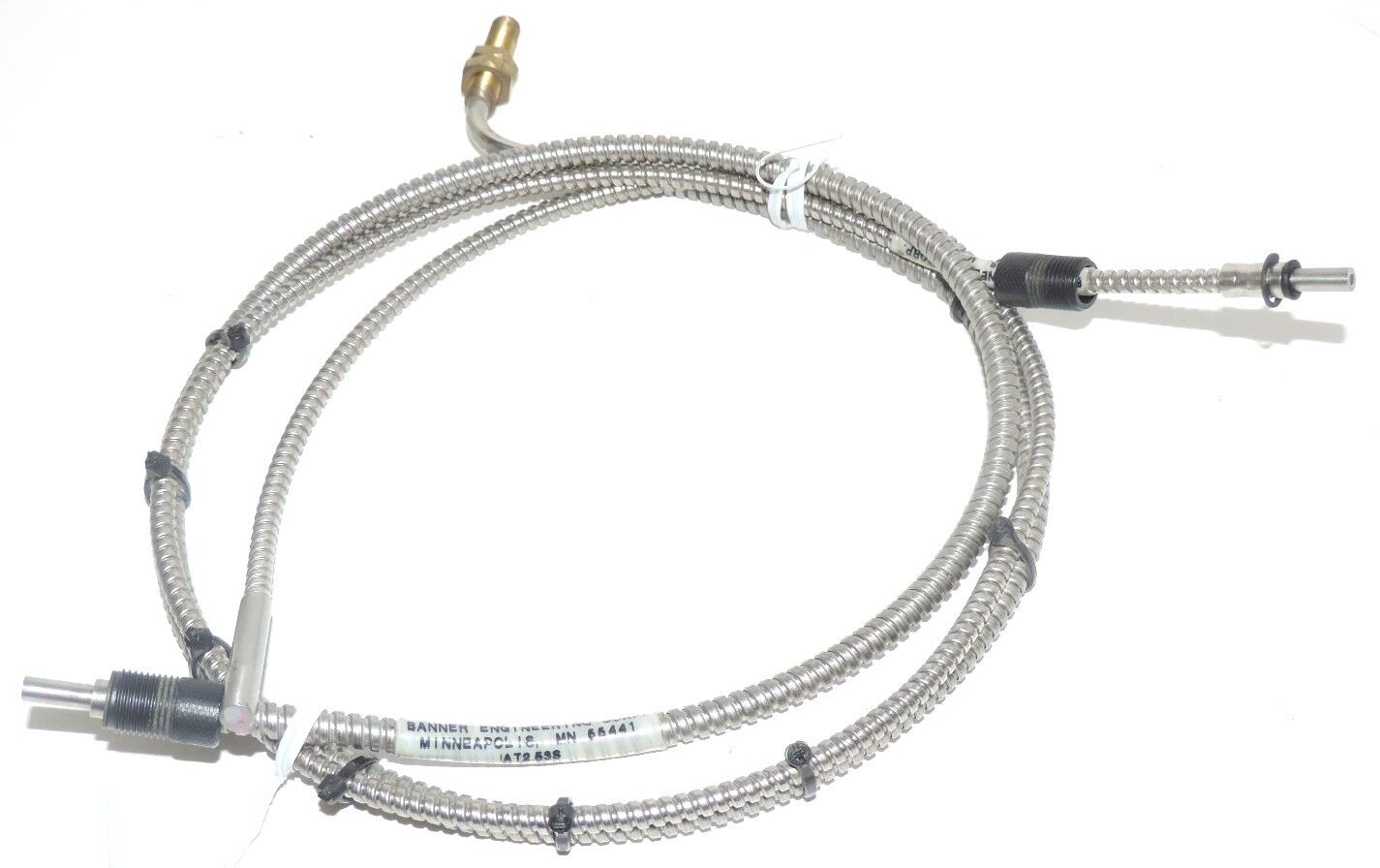 LOT OF 2 BANNER IA1.53SMTA FIBER OPTIC CABLES OPPOSED MODE GLASS 3FEET IA153SMTA