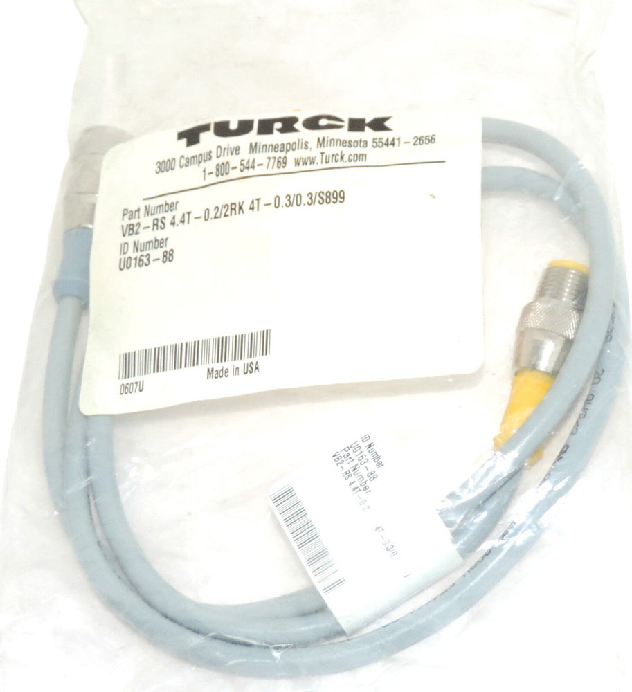 NEW TURCK VB2-RS 4.4T-0.2/2RK 4T-0.3/0.3/S899 CORDSET ID NUMBER: U0163-88
