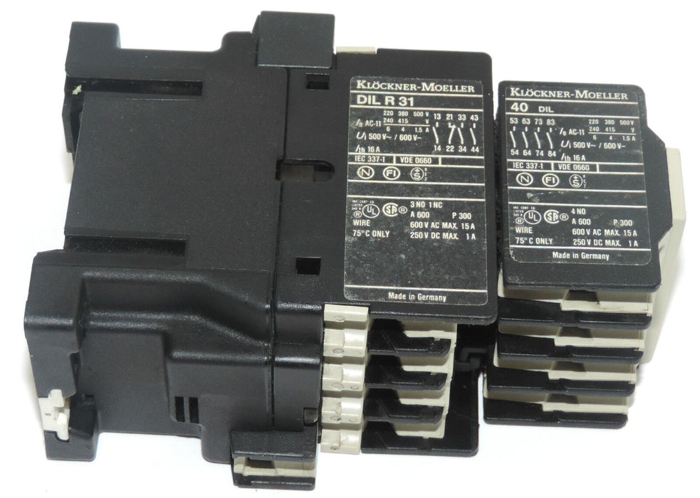 KLOCKNER-MOELLER DILR31 CONTACTOR W/ 40DIL SMALL CONTACTOR 220/240V 50/60HZ