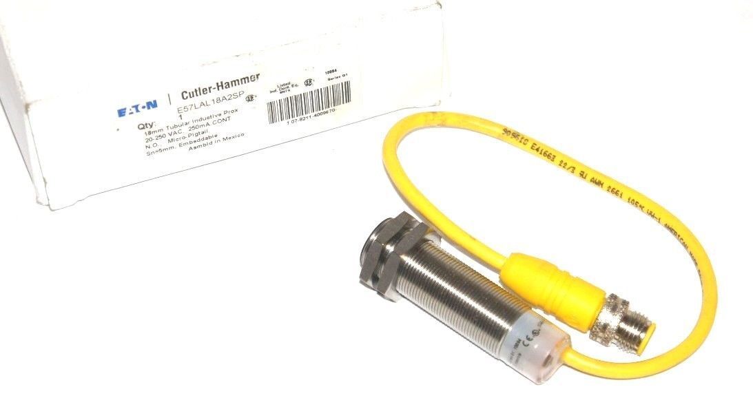 NEW CUTLER HAMMER E57-LAL18A2SP PROXIMITY SWITCH, 20-250 VAC, E57LAL18A2SP