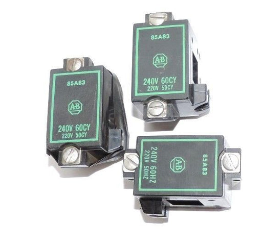 LOT OF 3 ALLEN BRADLEY 85A83 COILS 240V 60CY, 220V 50CY