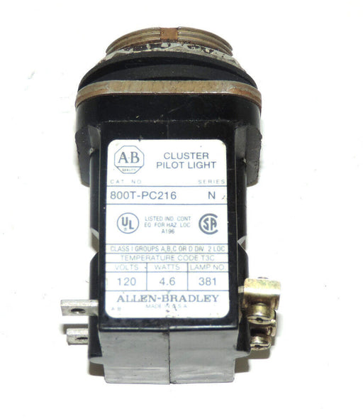 ALLEN BRADLEY 800T-PC216 SER. N PILOT LIGHT CLUSTER