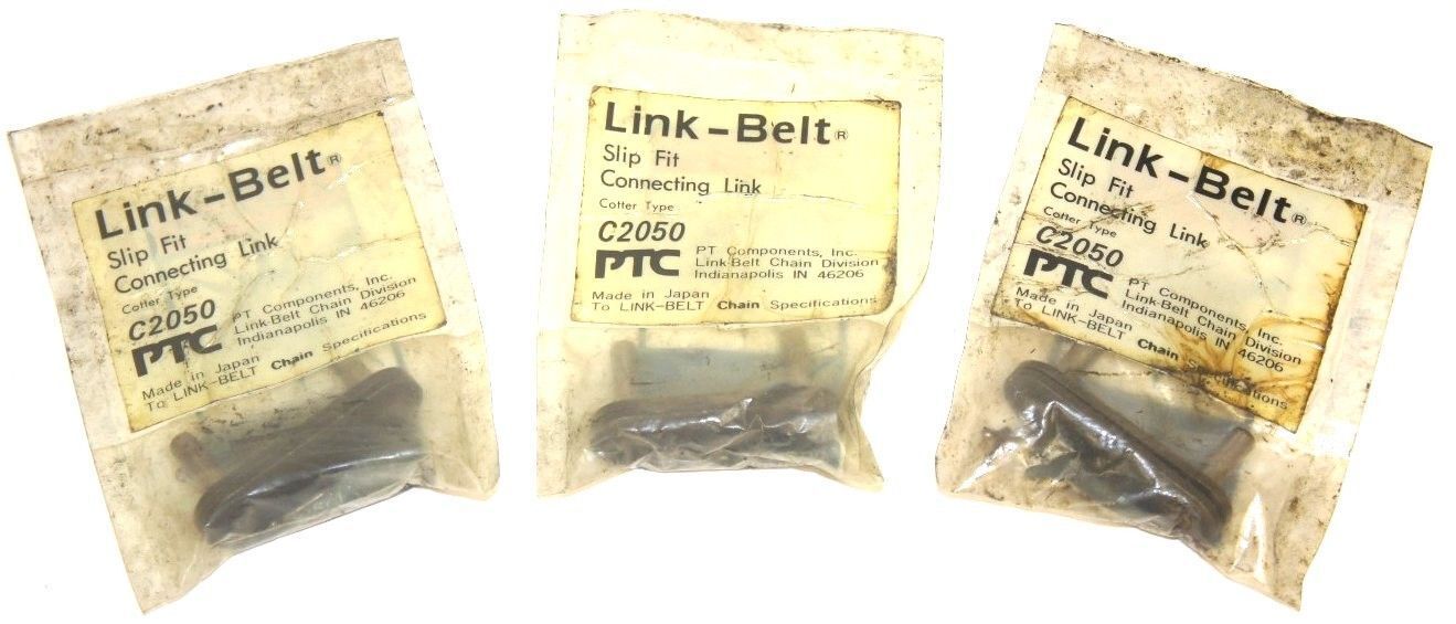 LOT OF 3 NEW PTC LINK BELT C2050 COTTER TYPE SLIP FIT CONNECTING LINKS