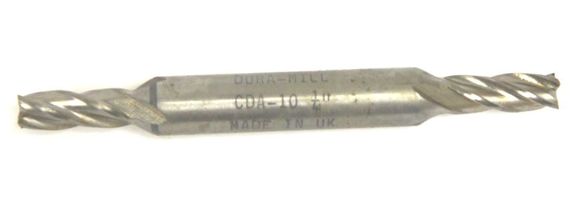 LOT OF 2 NEW DURAMILL CDA-10 1/4" END MILL, DOUBLE END, 56304
