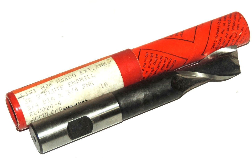NEW BRUBAKER  LIST 826 HSSCO EXT. SHK. 3/4" ACCULEAD SE 2 FLUTE END MILL ELCW024