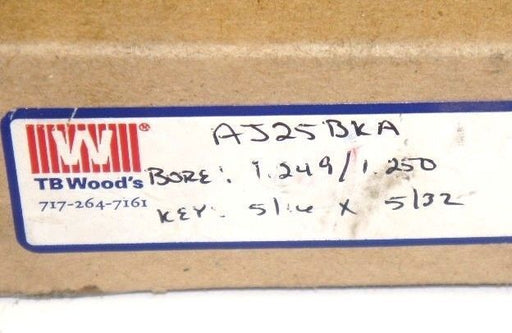 NIB TB WOODS AJ25BKA BUSHING, BORE: 1.249/1.250, KEY: 5/16 X 5/32