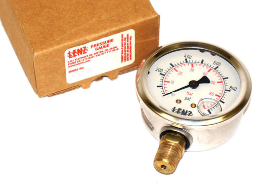 NEW LENZ AFC-1M-25 PRESSURE GAUGE 0-1000PSI, AFC1M25