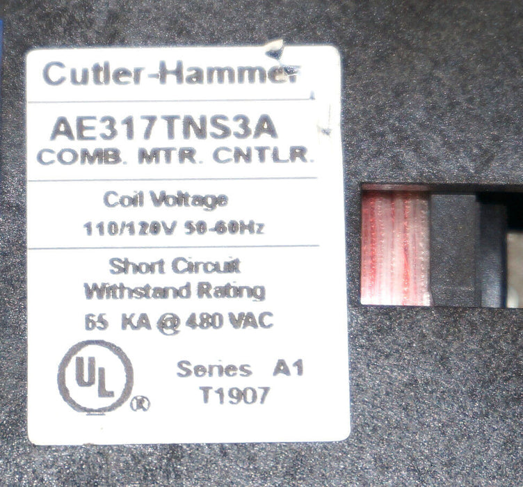 CUTLER HAMMER AE317TNS3A COMB. MTR. CNTLR. W/ CE15BNSC3, A307TN
