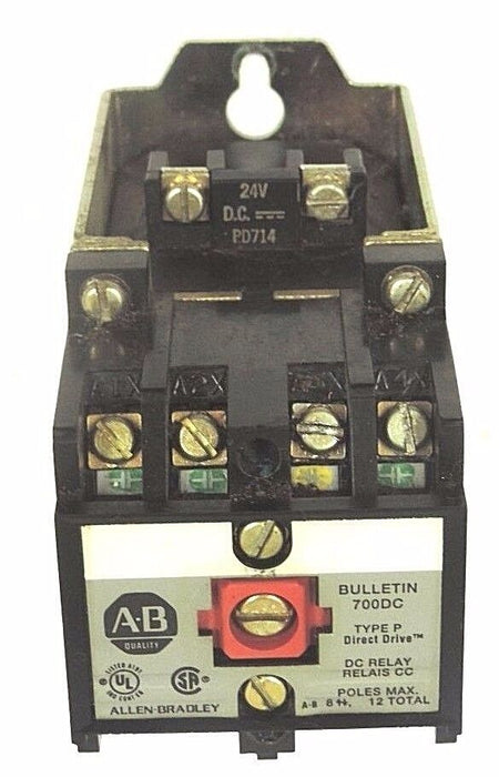 ALLEN BRADLEY 700DC-P800Z24 DC RELAY 700DCP800Z24, SER. A, 24V DC, PD714 COIL