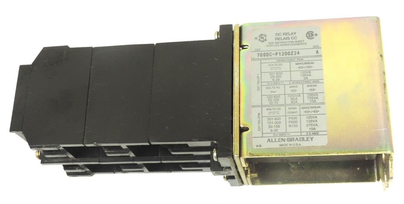 ALLEN BRADLEY 700DC-P1200Z24 DC RELAY 700DCP1200Z24 SER. A, 24V PD174 COIL