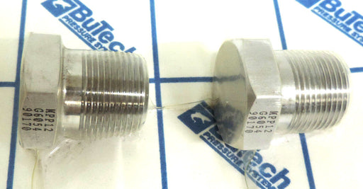 LOT OF 2 NEW BUTECH PRESSURE SYSTEMS MPP12 3/4" NPT MALE PLUGS, G6054 90170