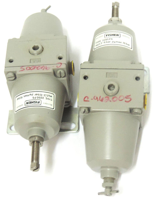 LOT OF 2 FISHER TYPE 2295 F6 REGULATOR Wh0,3-6 BAR PEMAX. 16 BAR, FF95F6