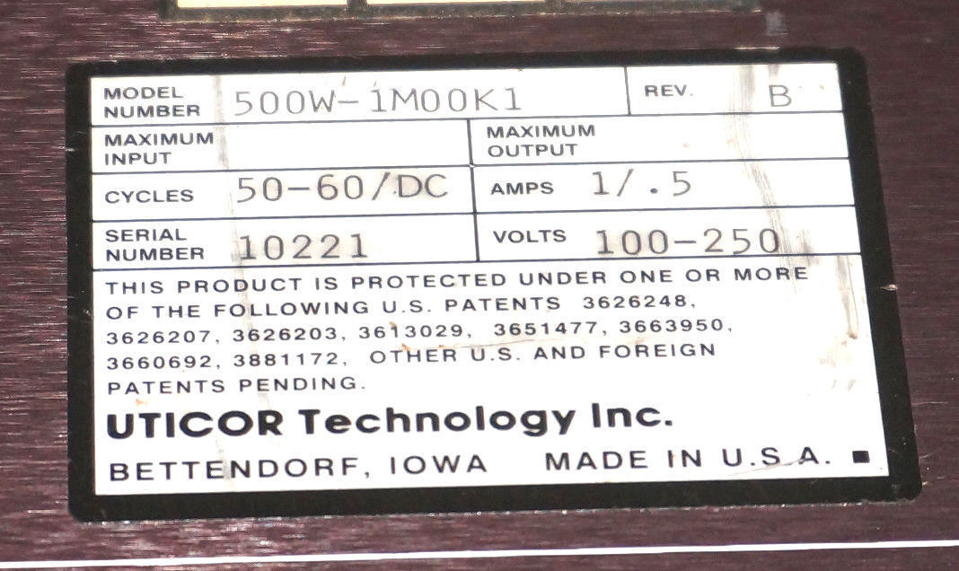 AVG UTICOR 500W-1M00K1 MONITOR WITH KEYPAD PWS 500