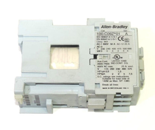 ALLEN BRADLEY 100-C09Z*01 SER. A CONTACTOR 100C09Z01 24VDC