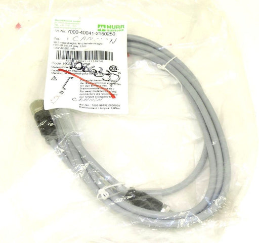 NIB MURR ELEKTRONIK 7000-40041-2150250 M12 MALE/FEMALE STRAIGHT CONNECTOR PVC-JB