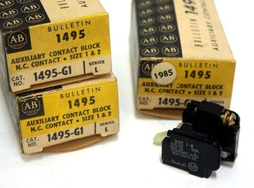 LOT OF 3 NIB ALLEN BRADLEY 1495-G1 AUXILIARY CONTACT BLOCKS 1495G1, SER. L