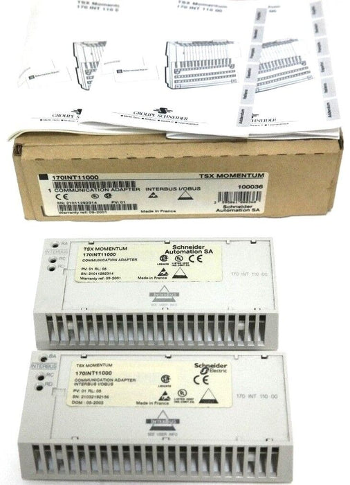 LOT OF 2 SCHNEIDER AUTOMATION 170INT11000 COMMUNICATION ADAPTERS 170-INT-110-00