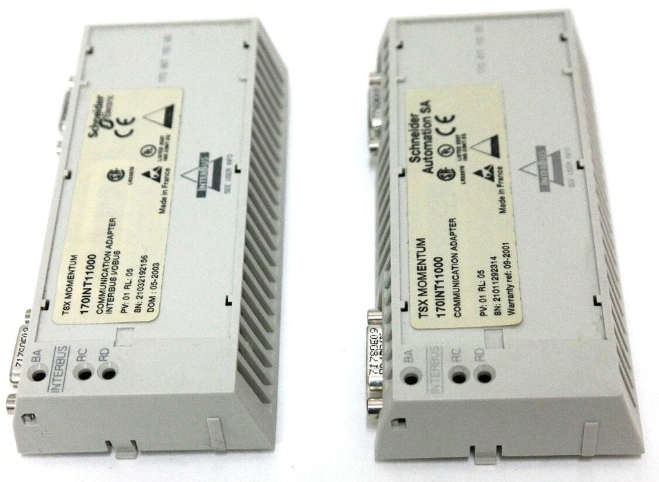 LOT OF 2 SCHNEIDER AUTOMATION 170INT11000 COMMUNICATION ADAPTERS 170-INT-110-00
