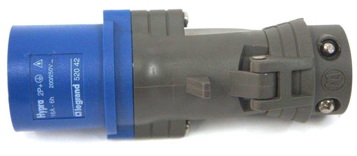 LEGRAND HYPRA 520-42 STRAIGHT PLUG CONNECTOR, 2P+, 16A-6H, 200/250V, 52042